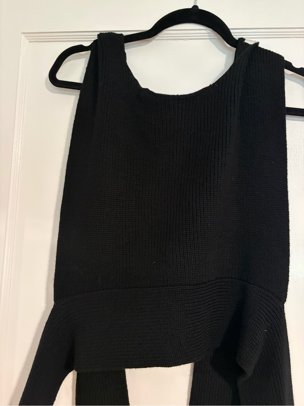 NWT Free People Black Backless Tie Sweater, Size M